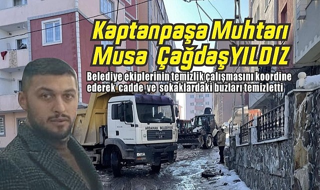 Kaptanpaşa kar ve buzdan temizlendi