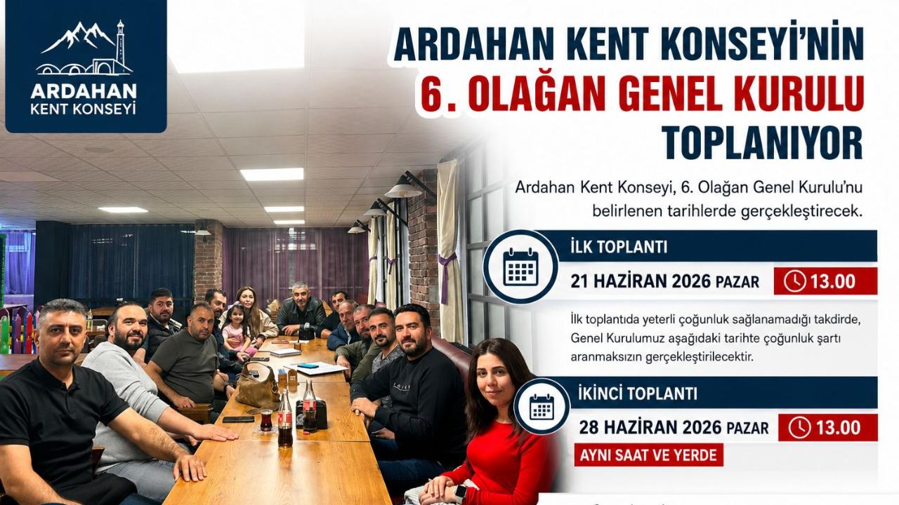 Ardahan Kent Konseyi 6. Olağan Genel Kurulu Toplanıyor