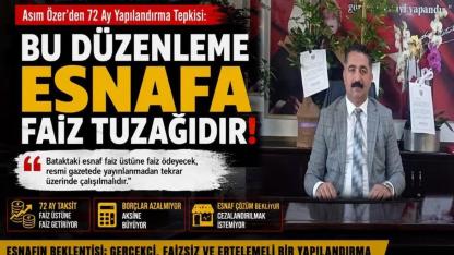 Asım Özer: "Bu yapılandırma değil, esnafa faiz cezasıdır"